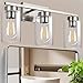 A1A9 3-Light Bathroom Vanity Light, Modern Brushed Nickel Wall Lights with Clear Glass Shades, Bathroom Wall Sconce Lamp for Mirror Living Room Bedroom Hallway