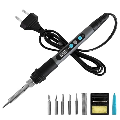 Cecotec Soldador de Precisión con 100W de Potencia PrecissionSoldier 650 Vision, Pantalla Digital Integrada para Control de Temperatura, Alcanza 650ºC, Set de Accesorios Completo