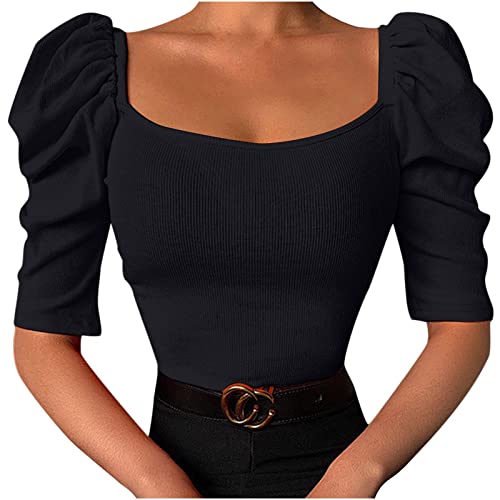 Blusa feminina de manga curta com gola canoa e gola redonda, túnica dupla de crochê lisa para menina