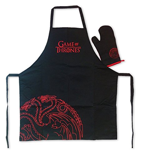 Image of SD toys SDTSDT89708 – Games of Thrones Apron and Oven Mitt, Black