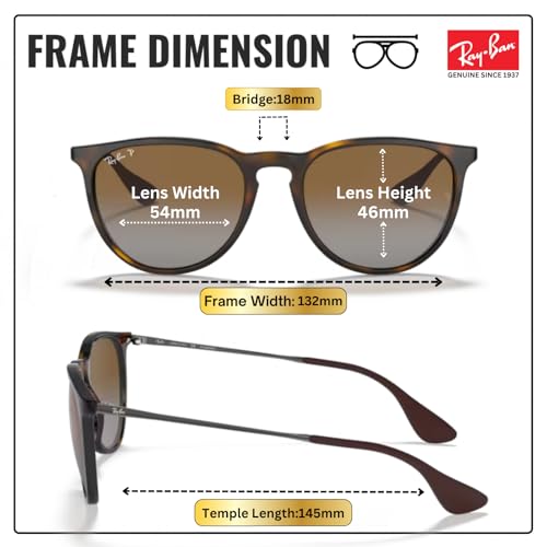 Image of Ray-Ban RB4187F CHRIS LOW BRIDGE FIT Square Shape Sunglasses for Women with Official RayBan Eyewear Kit