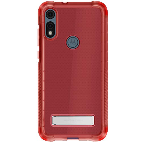 Ghostek Covert Moto E 2022 Clear Case with Stand Super Slim Thin Shockproof Design Heavy Duty Protection Hand Gripper Bumper Wireless Charging Compatible for 2022 Moto E (6.2 Inch) - (Pink)