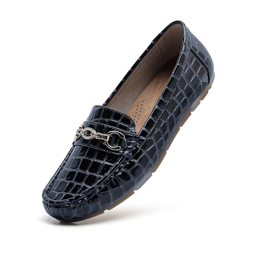 Image of Women's Business Loafers Work Casual Flats Shoes Lightweight Penny PU Leather Slip On Walking Shoes