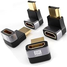 Eanetf 8K HDMI Right Angle Adapter [4 Pack], 90/270 Degree Dual Orientation HDMI 90 Degree Male to Female, 4K 120Hz 2.1 48Gbps Compatible with PS5, PC, Monitor, TV, Laptop