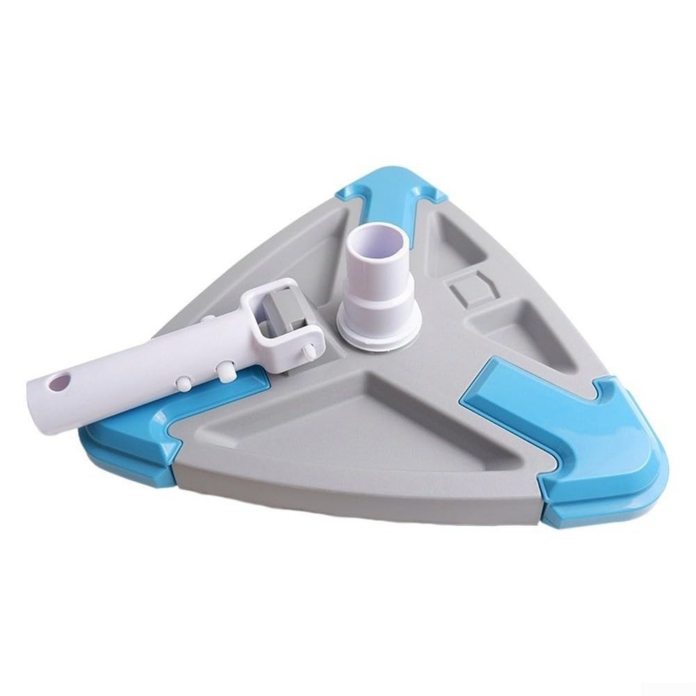 Spazzola manuale per piscina triangolare con testa a vuoto per manutenzione e fissaggio della parete dello stagno e del pavimento per uso standard di palo