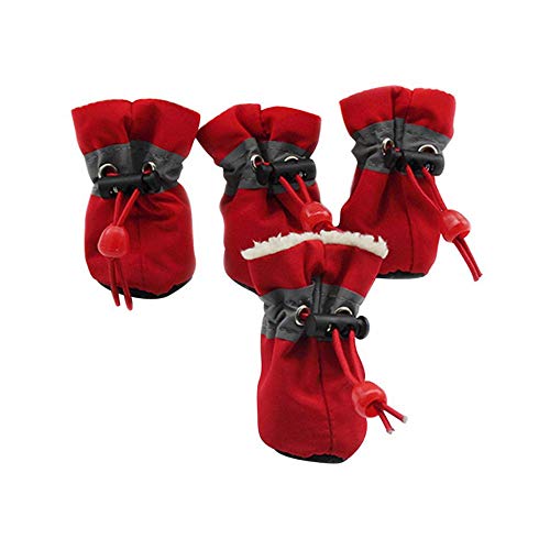 NXowzf Paw Protector Dog Boots Soft Sole Nonslip and Reflective (3, Black)