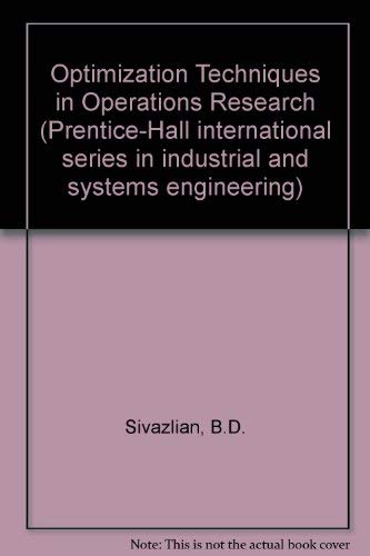 Amazon.com: Optimization techniques in operations research (Prentice ...