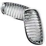 Riloer Bumper Mesh Grill, 1-Pair Car Front Bumper Kidney Grille Grill Cover, Compatible with BMW E46 2-Door Facelift 2003-2006 51137064317, 51137064318 (Chrome)