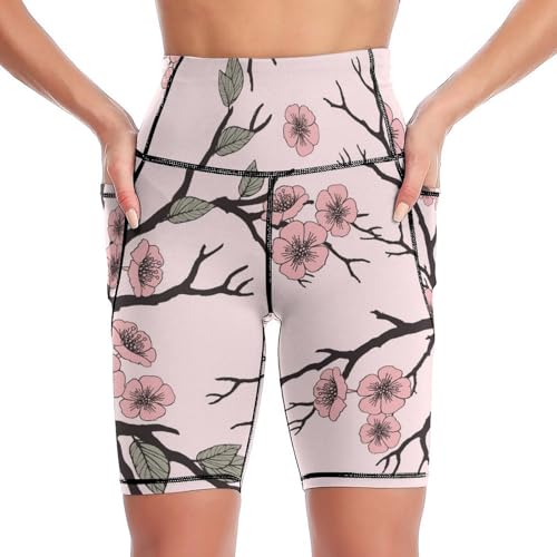 Short de sport taille haute pour femme galbant Fleur De Pêcher idéal fitness
