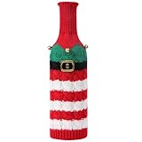 CLeemuziN Christmas Wine Sweater Covers - Knitted Bottle Bags Cute Santa Snowman Decor for Xmas Holiday Party Home Decorations
