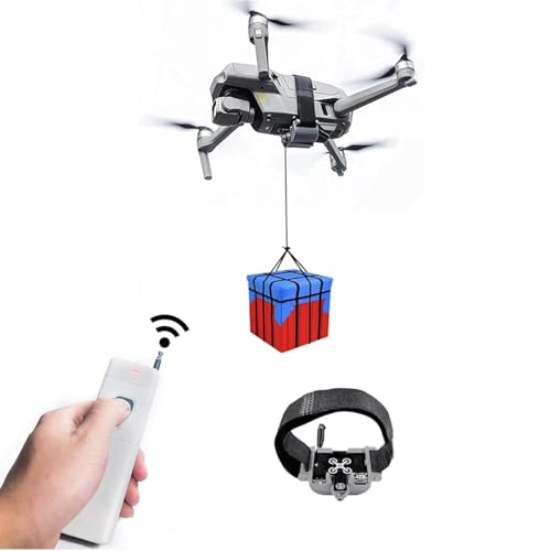 Image of Universal Drone Payload Delivery System with Remote Release - Airdrop Mechanism & Multi-Purpose Clip for Wedding Rings, Fishing Bait, Fits DJI Mini 3 Pro /Mavic 3 Pro /Mini 4 Pro /Air 3 /Avata & More (Gray)