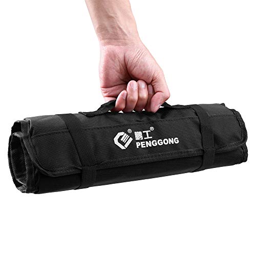 Tomshin Organizador de malas de ferramentas Oxford Canvas Chisel Rolling Pounch Vestível e à prova d