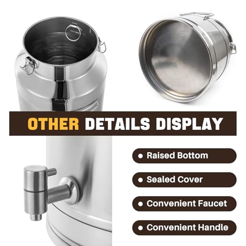 Pichet à lait robuste 35 L en inox pour la fermentation du vin - 4