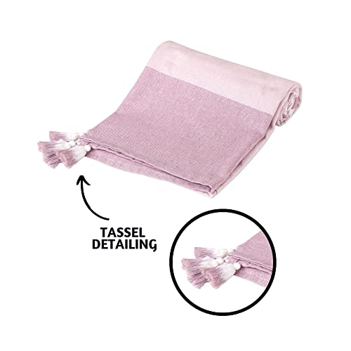 Folkulture Turkish Beach Towel For Adults With Beach Bag 40" X 72" Bath Towels, Beach Blanket Or Oversized Sand Resistant Beach Towels, 100% Cotton Fast Drying, Lightweight And Large, (Lilac) #TOP5