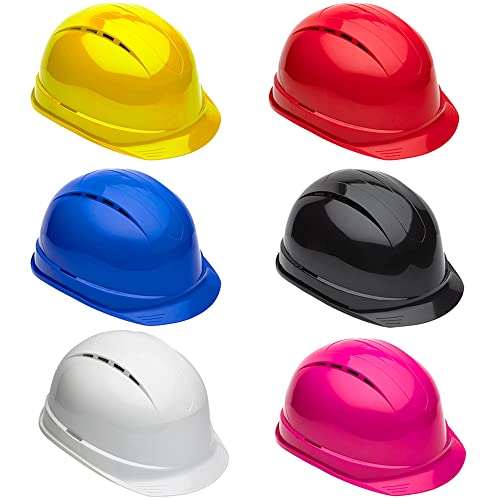 Casco de seguridad con ventilación ligero 8 puntos arnés construcción trabajo duro sombrero con trinquete deslizante (rosa) Cover