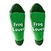 Animal Cute Frog Crew Socks Novelty Calf Stockings Birthday Christmas Gifts (US, Alpha, One Size, Regular, Regular, Green, 1 Pair, Crew Socks)