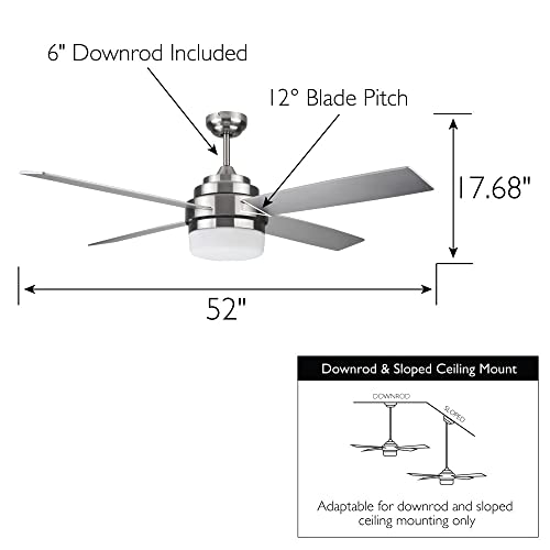 Image of Design House Cali Ceiling Fan, 52 inch, Brushed Nickel