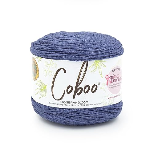 Image of Lion Brand Yarn, Coboo Cotton Blend Crochet Yarn, Admiral, Blue, 1 Pack