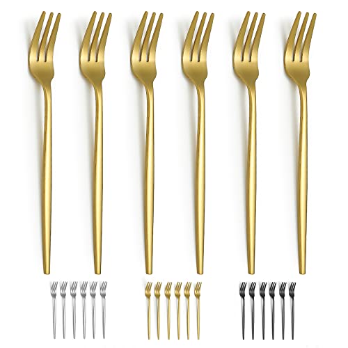 Evanda Gold Dessert Forks Set Of 6 Pack 6.3"/16.5Cm cover