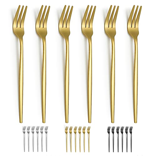 Evanda Gold Dessert Forks Set of 6 Pack 6.3