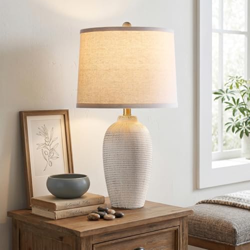 AIEAMPDO 25" Vintage Ceramic Table Lamp for Bedroom Living Room |...