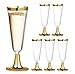 6 Stück Sektgläser Champagnergläser Set,Wiederverwendbar Unzerbrechlich Weingläser,Elegantes Stapelbare Stielglas mit Goldenem Rand,Klare Biergläser,für Party,Hochzeit,Geburtstag,Jahrestag Geschenk