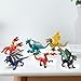 Hiawbon 6 Pcs Ancient Realistic Dragon Figurines Plastic Flying Dragon Figurines Hand Painted Dragon Cake Decorations