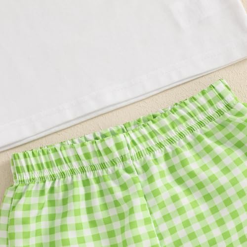 Image of Toddler Baby Boy Easter Rabbit Outfit Short Sleeve Bunny Carrot Smocked T-shirt Elastic Waist Shorts Summer Clothes