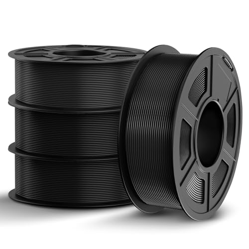 TECBEARS PLA 3D Printer Filament Bundle 4KG, Neatly Wound PLA Filament 1.75mm, Dimensional Accuracy +/- 0.02mm, Fits Mos