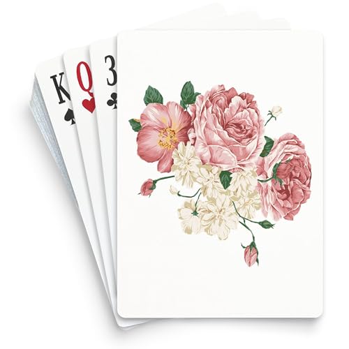 Naipes Póker tamaño estándar con rosas rosas