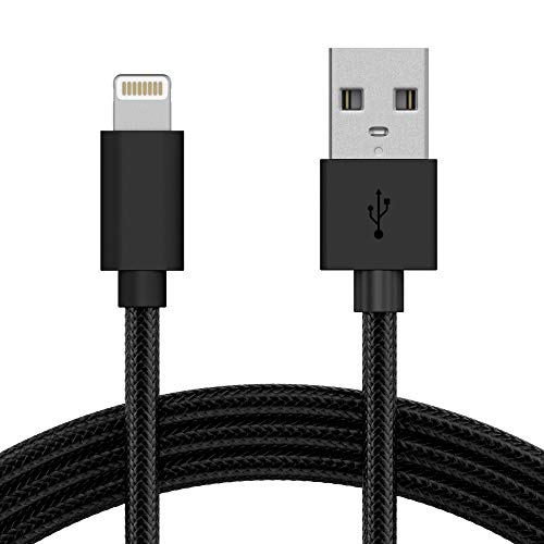 iPhone Charger Lightning Cable 10ft - by TalkWorks | Long Braided Heavy Duty MFI Certified Apple Charger iPhone Cord for iPhone 11, 11 Pro/Max, XR, XS/Max, X, 8, 7, 6, 5, SE, iPad - Black