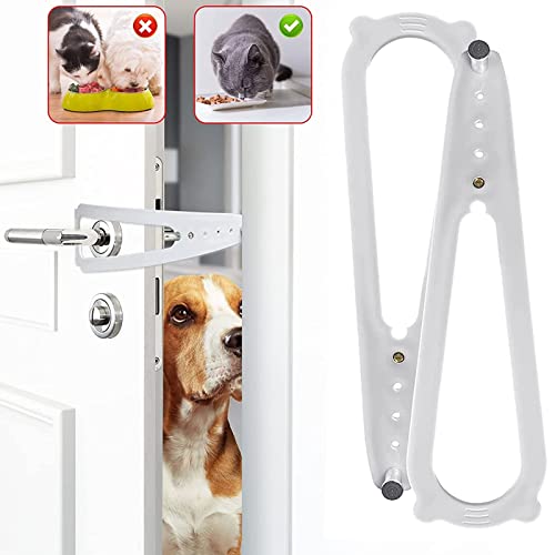 Loquet de Support de Porte de Chat, Alternative à La Chatière pour Chat Laisse Entrer Les Chats Et Éloigne Les Chiens (White) Cover