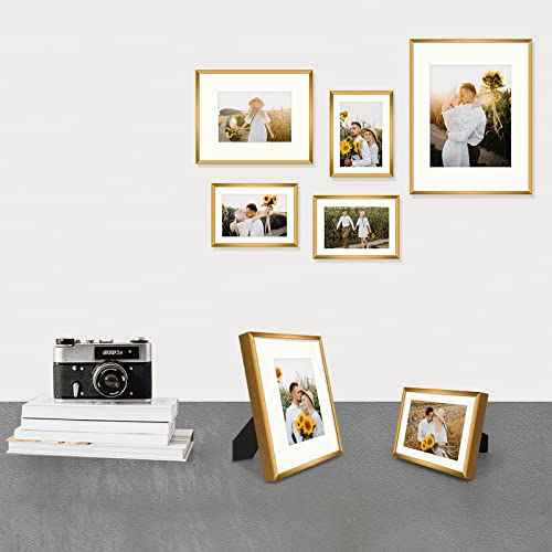 Golden State Art JW8_GSA_12LC58O 7 Pack Frames For One 11X14, Two 8X10, And Four 5X7 Pictures. Aluminum Photos Frame thumb #2