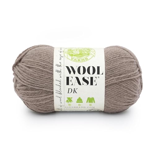 Image of Lion Brand Yarn, Wool-Ease DK Crochet & Knit Yarn, Taupe, Brown, 1 Pack | Classic DK Weight Wool Acrylic Blend Knit & Crochet Fiber for Warm Blankets, Light Sweaters, Fall & Winter Hats