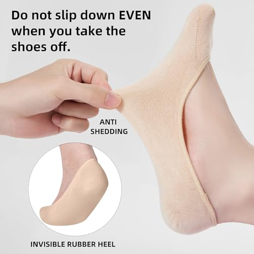 Image of ATBITER No Show Socks Womens Flats - 6 /12 Pairs Non Slip Invisible Ultra Low Cut Liner Footies Socks for Loafer Boat