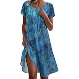 Vestido Playa Vestidos Playa Mujer 2026 Vestido Hawaiano Manga Corta De Vestiditos Años 50 Invitada Comunion Conjunto Vestir Dos Piezas Fiesta Elegantes Midi Camiseta Rojo Niña Ajustado Ceremonia 2XL