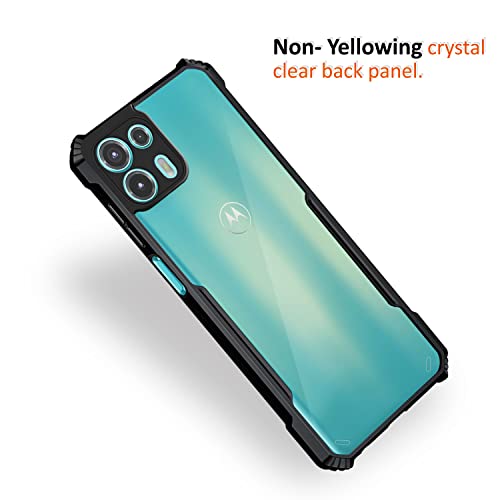 Image of Plus 360 Degree Protection Black Border Back Cover for Motorola Moto G14 - Black
