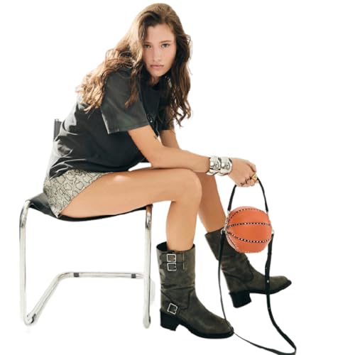 Rebecca Minkoff Basketball Crossbody Bag, Women's Leather Shoulder Purse, Mandarino Orange2