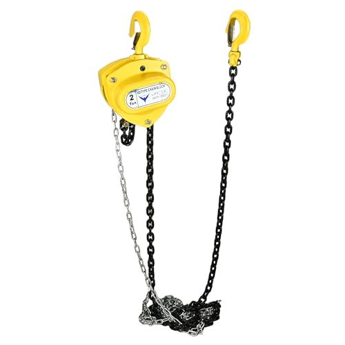 Image of HYCO Label Flymax VD Heavy Duty Type Hand Chain Pulley Block, Heavy Duty Manual Hoist, 3 Meter Lift, Yellow Steel Construction for Transport, Warehouse, Workshop, Garages (2 Ton)