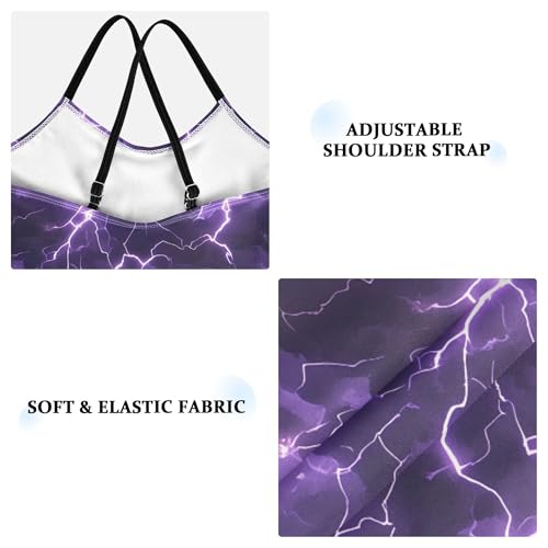 Girl's Swimsuit 1 Piecing Bathing Suit for Girls Swim Suits for Girls Beach Swimwear Lightening Purple Nature3