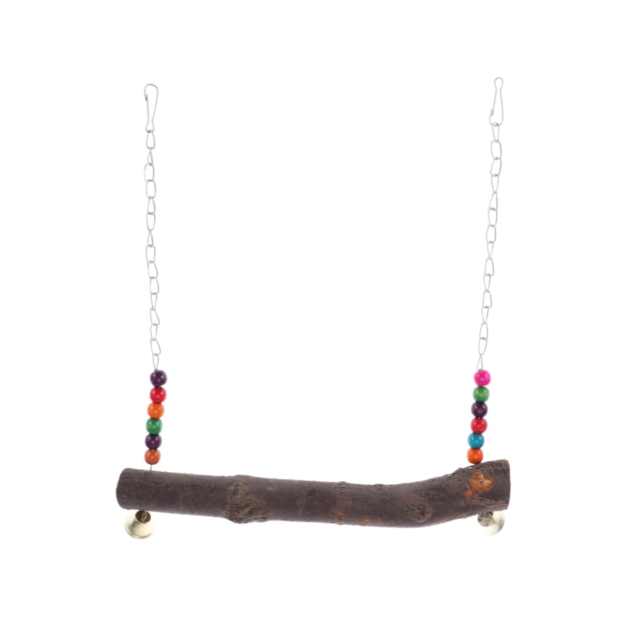 GALPADA 1PC Colorful Wooden Bird Swing with Beads Play for Parrots and Chickens for Climbing and Exploration Bird for Pet Entertainment