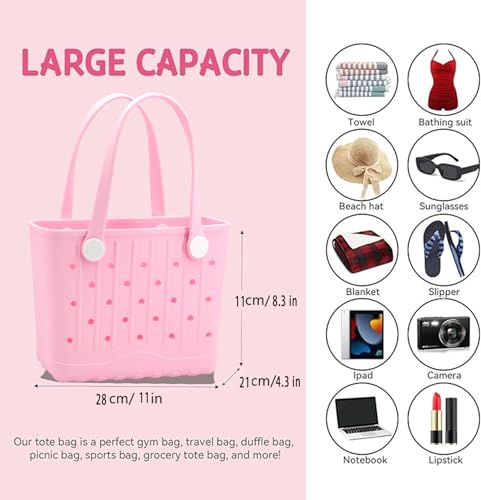 GBB Rubber Tote Bag Small Beach Bag Waterproof Beach Tote Washable Portable Travel Bag for Outdoor, Pool, Boat, Sports3