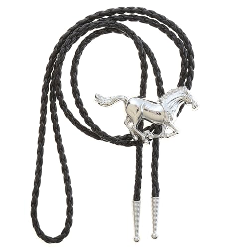 Image of Western Cowboy Bolo tie for Men Women Gold Silver Death Skull Moth Cross Bolo Tie Christmas Deer Rooster Wolf Necktie Gift