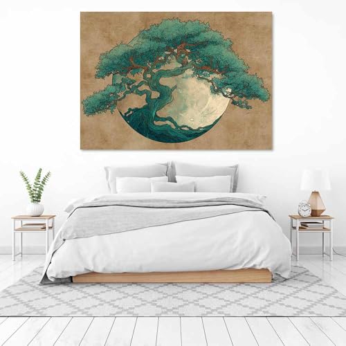 Toile arbre de vie décoration murale moderne pour salon et bureau zen