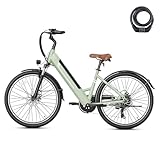 Jasion YC1 ST 26' Electric Bike, 750W Peak Motor, Step-Through Ebike for Adults, 360WH Removable Battery, Up to 50miles, Max 25MPH Urban Commuter E-Bike, 7 Speeds & Front Suspension