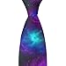 Supdreamc Mens Fashionable Green Purple Blue Clouds Galaxy Art Necktie - Easy to Tie Skinny Paisley Necktie for Wedding Holiday, Suit Outfit