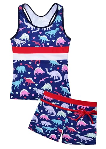 Image of Uhnice Girls Swimsuit Two Piece Tankini Swimwear with Boyshort