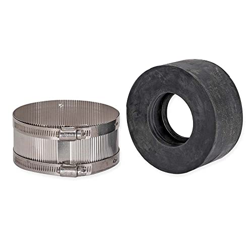 Image of Eastman 4 Inch x 2 Inch No-Hub Coupling with Stainless Steel Clamps, 43419