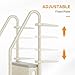VINGLI Pool Ladder Heavy-Duty Safety Step for Above Ground Pools Stair Entry System with Handrails, Beige and Grey (Beige &Gray, 4 Steps)