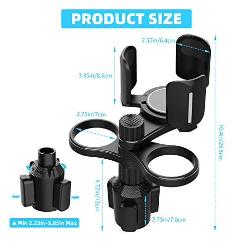 Lfzhan Cup Holder Expander For Car- Adjustable Base Fits 98% Of Car Models, 3-In-1 Design Holds Large Water Glasses, Coffee Mugs, Ipads And Food #TOP6